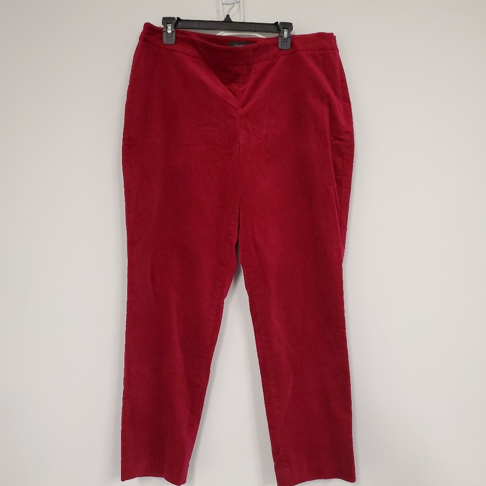 Talbot dark pink velvet feel stretch pants plus sz